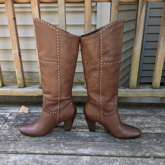 Nicole Ageless Over The Knee Leather Fringe Pointed Toe Boots Size 8.5 - Picture 5 of 12